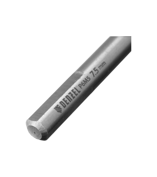 Сверло спиральное по металлу Denzel 7,5 x 109мм, Р6М5, Golden Tip