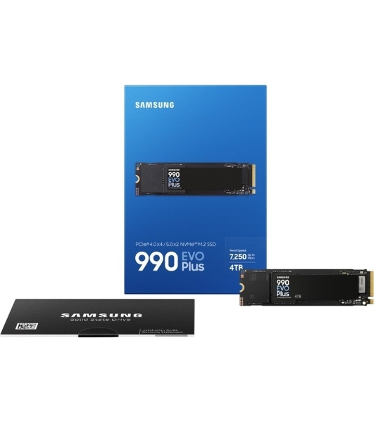 Накопитель SSD Samsung 990 EVO Plus, 4 ТБ, M.2 2280, PCIe 4.0 x4, NVMe 2.0, R/W 7250/6300