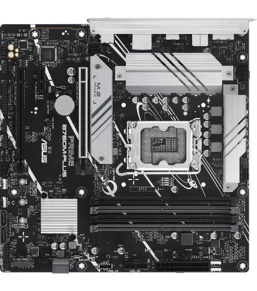 Материнская плата ASUS PRIME B760M-PLUS, LGA 1700, Intel B760, 4xDDR5, 4xSATA, 2xM.2, 1xPCIe 4.0 x4, 1xPCIe x1, 1xDP, 1xHDMI, 1x 2.5Gb LAN, 2xUSB-A 3.2 Gen 2, 4xUSB-A 2.0, 3x3.5 мм, 7.1, mATX