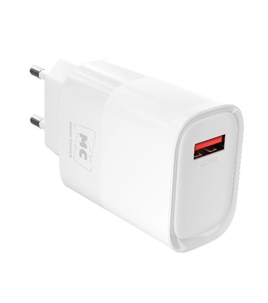 Сетевое зарядное устройство MORE CHOICE (4620202553409) NC09a 1USB 3.0A QC3.0 15W, белый
