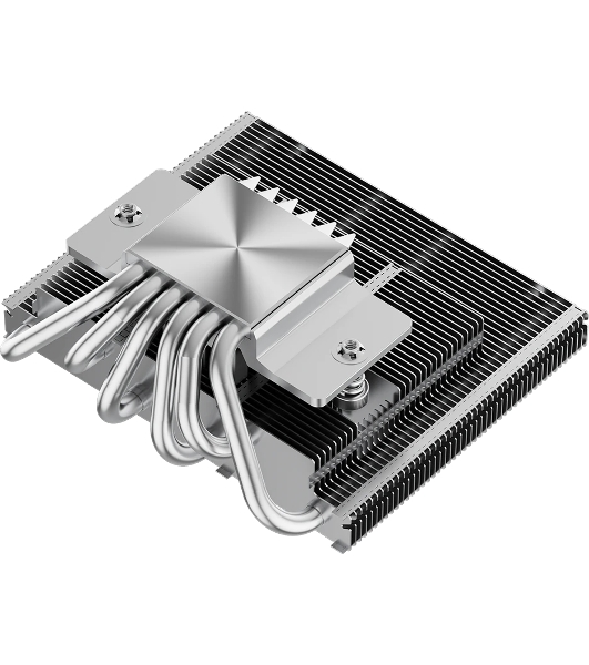 Кулер для процессора PCCooler RC600-67 (125W, 4-pin PWM, 67.5mm, Al, 4x6mm, 1x120мм, 62.5CFM, 32.5dBA, 2300RPM, S: 1851/1700/1200/115X, AM5/AM4, черный)