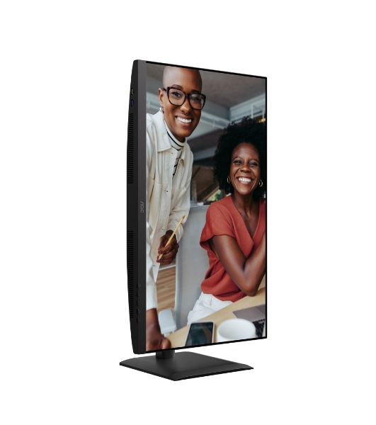 Монитор 27' AOC U27E4CV IPS 3840x2160, 60 Гц, 4 мс, 16:9, 400 кд/м², 2xHDMI 2.0, DP 1.4, DP Out, USB-C (90 Вт), USB Hub (4x USB 3.2), RJ45, 3.5 Jack, динамики (2x2 Вт), HDR Ready, Adaptive-Sync, VESA 100x100, черный