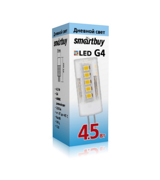 Светодиодная LED лампа Smartbuy G44,5W/4000/G4 (SBL-G4 4_5-40K)