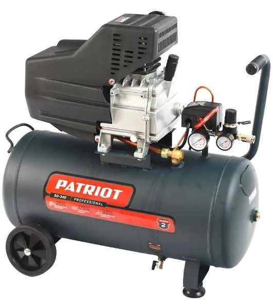 Компрессор поршневой безмасляный Patriot Professional 50-340, 340 л/мин, 8 бар, 2000 Вт, 50 л, быстросъемный 1/4' + 'елочка'