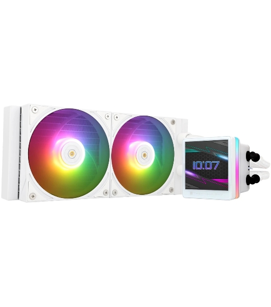 Водяное охлаждение для процессора Thermalright Grand Vision 240 (240mm, LED, White, ARGB/Fans: 2x120mm, 80.45CFM, 29.4dBA, 2150RPM/Pump height 72.5mm, 6400RPM, Rad thickness 27mm/S: 1700, 1200, 1851, 115X, 2011, 2066, AM5, AM4)