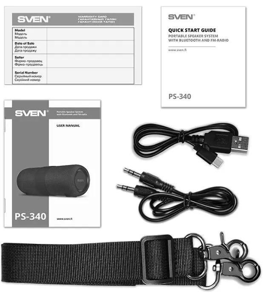 Мобильные колонки SVEN PS-340 2.0 черный