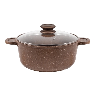 Кастрюля Maunfeld CARMEL MF22CRM01CR, 22 см, 3 л из литого алюминия со стеклянной крышкой