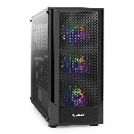 Компьютерный корпус Miditower ExeGate EVO-8227-NPX600 (ATX, БП 600NPX с вент. 12см, 2*USB+1*USB 3.0+HD Audio, черный, 3 вент. RGb, закаленное стекло), фото 1