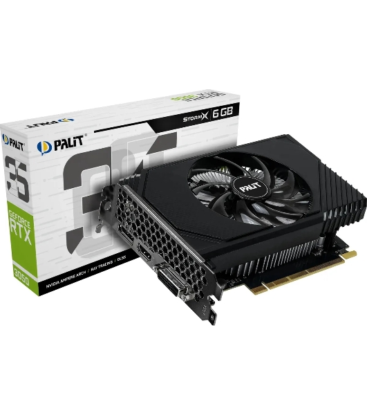 Видеокарта Palit PA-RTX 3050 PCIE16 RTX 3050 6Gb STORMX 6Gb V1