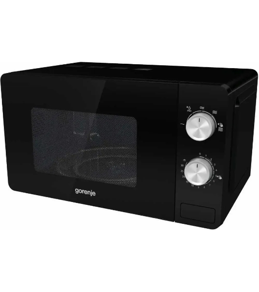 Микроволновая печь Gorenje MO20E1B черный, 20 л, 800 Вт, переключатели - поворотный механизм