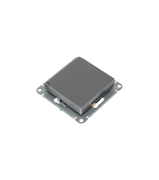 Механизм розетки 1-м СП AtlasDesign 16А IP20 с заземл. защ. шторки с крышкой сталь SchE ATN000946