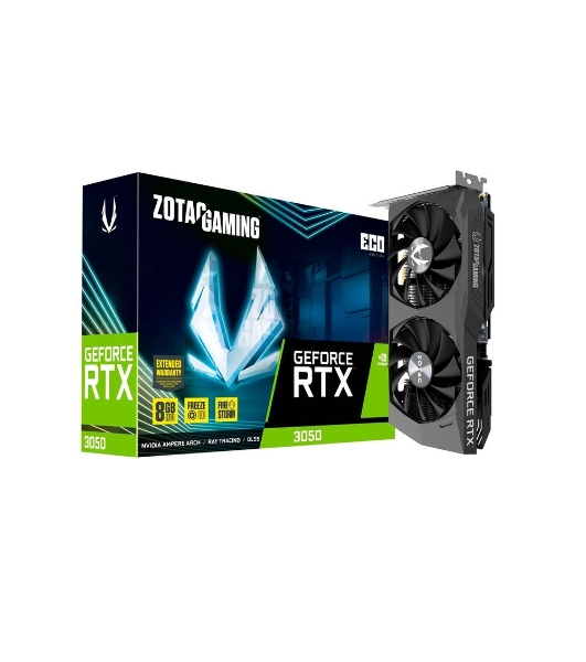 Видеокарта Zotac RTX3050 ECO 8Gb GDDR6 128bit 3xDP HDMI 2FAN Medium Pack