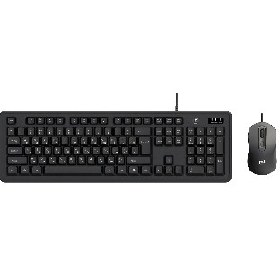 Комплект клавиатура+мышь Oklick S605 проводной, USB, 2400 DPI, чёрный