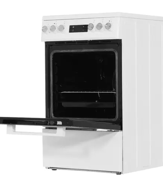 Плита электрическая Beko FSM57300GW белый, конфорок 4 электрических, духовка 55 л, 50 см x 85 см x 60 см