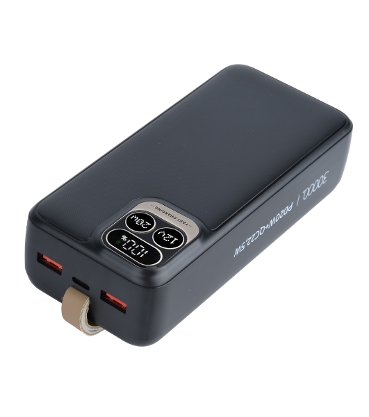 Портативный аккумулятор Perfeo Powerbank Atomic Age 30000 mAh/LED дисплей/PD + QC 3.0/Type-C/2 USB/Выход: 5A, max 22.5Wчерный (PF_E1478)