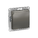 Механизм розетки 1-м СП AtlasDesign 16А IP20 с заземл. защ. шторки с крышкой сталь SchE ATN000946, фото 1