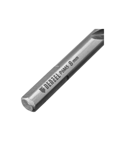 Сверло спиральное по металлу Denzel 8 x 117мм, Р6М5, Golden Tip