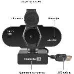Веб-камера ExeGate BlackView C931 1920x1080, 30 кадр/с, USB Type-A, микрофон (шумоподавление), автоматическая фокусировка, шторка приватности, универсальное крепление, штатив в комплекте, фото3