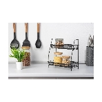 Этажерка настольная двухуровневая Mallony L’ordine Nero, 31,5*17*33 см, фото6