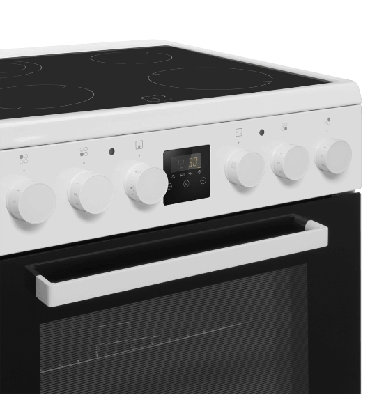 Плита электрическая Maunfeld MEC67CW08TD белый, конфорок 4 шт, духовка 59 л, 60 см x 85 см x 60 см