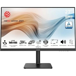 Монитор 27' MSI Modern MD272XP IPS 1920x1080, 100 Гц, 4 мс, 16:9, 300 кд/м2, 1xHDMI, 1xDP, 1xUSB-C, 1x3.5 мм, черный