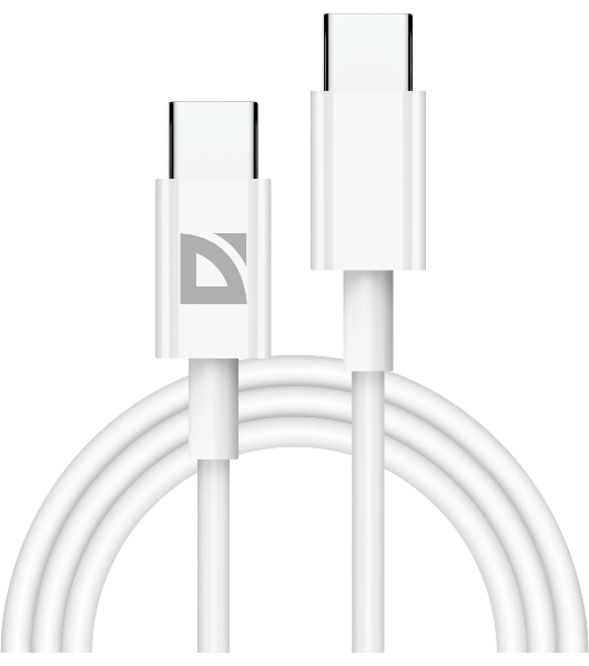 Кабель Defender USB F182 TypeC-TypeC 1м, 30 Вт, PD,TPE,белый