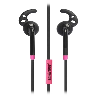 Проводные наушники Smartbuy Fit SBH-410 черный/розовый, внутриканальные, Jack 3.5 мм