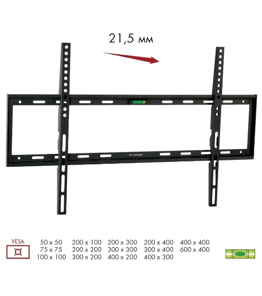 Кронштейн Arm media STEEL-1 new черный, настенный, 32'-90', max 60 кг, VESA 600x400 мм