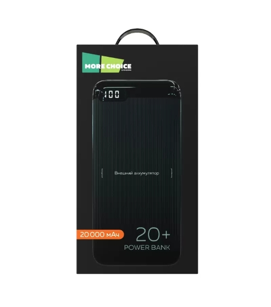 Портативный аккумулятор More choice (4620202550521) PB19-20 2USB 2.1A - 20000mAh черный