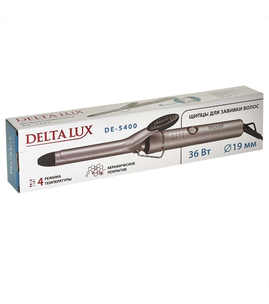 Щипцы для завивки волос DELTA LUX DE-5400 серый, 19 мм, 210 °C, 4 режима