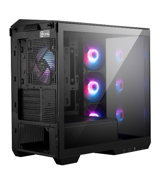 Компьютерный корпус без блока питания Case MSI MAG PANO M100R PZ, Mini-Tower, TG, 4x120мм ARGB, 1xUSB 3.2, 1xUSB 3.2 Type-C, mATX, mITX черный
