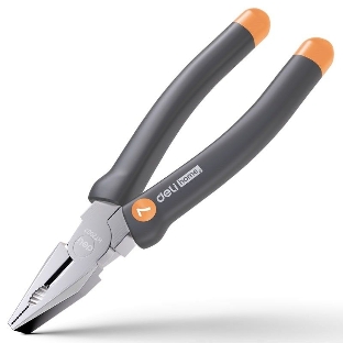Пассатижи 'Home Series Gray' Deli HT2007C 180мм, эксклюзивный дизайн, рукоятка из высококачественного софттач пластика