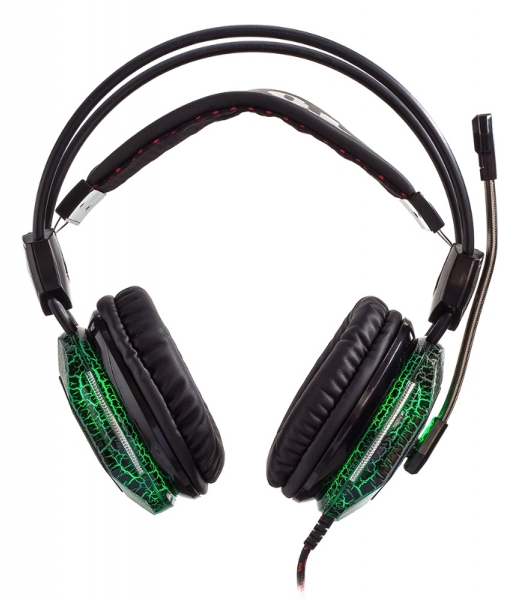 Гарнитура Oklick HS-L500G зелёный/чёрный, проводная, USB/3.5 мм