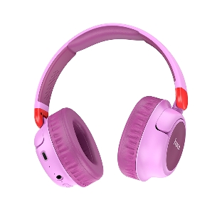 Беспроводные/проводные наушники Hoco W43 фиолетовый, накладные, Bluetooth + проводной, до 25 ч.