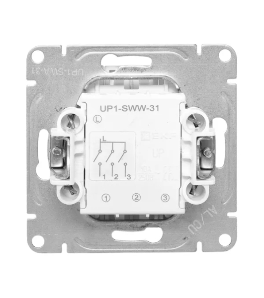 Механизм выключателя EKF UP1-SWA-31 Эпика трехклавишный, алюминий