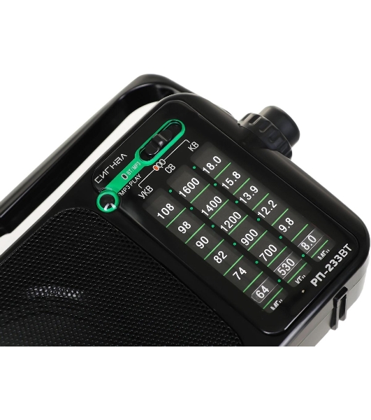 Радиоприемник портативный Сигнал РП-233BT черный USB microSD