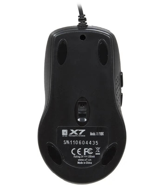 Мышь проводная A4Tech X-718BK черный, 3000 dpi, USB, кнопки - 7