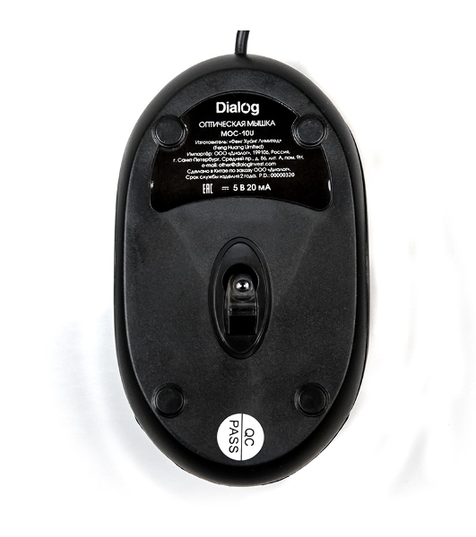 Мышь проводная Dialog Comfort MOC-10U черный, 1200 dpi, USB, кнопки - 3