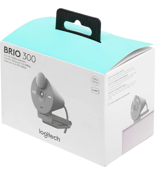 Веб-камера Logitech Brio 300 1920x1080, 30 кадр/с, USB Type-C, микрофон (шумоподавление), автоматическая фокусировка, автоосвещение, универсальное крепление