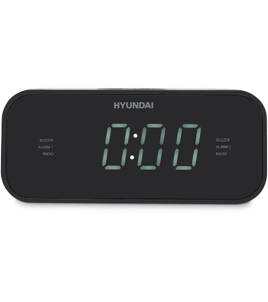 Радиобудильник Hyundai H-RCL221 черный LCD подсв:белый часы:цифровые FM
