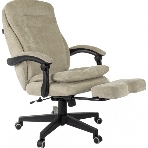 Кресло руководителя Бюрократ T-9950MSG-F Fabric песочный Light-21, крестов. пластик, подст. для ног, фото5