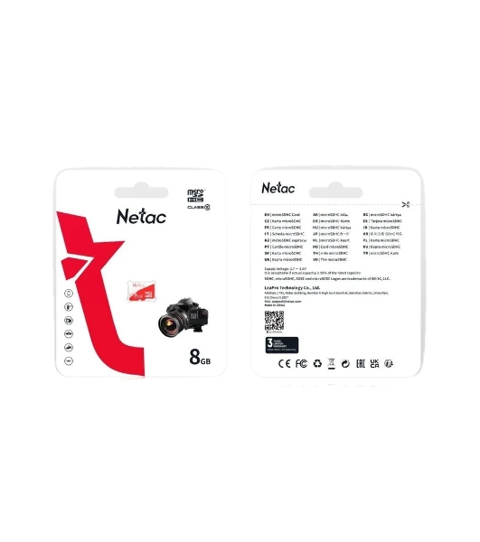 Флеш карта Netac P500 ECO MicroSDHC 8Gb C10 NT02P500ECO-008G-S
