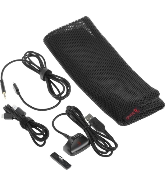 Гарнитура Bloody MR720 Naraka белый, беспроводная + проводная, радиоканал/Bluetooth/mini jack 3.5 мм, до 44 ч, подсветка