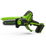 Цепная мини пила GreenWorks G24MCS10K2 аккумуляторная, 24v, 10 см, c АКБ 2АЧ и ЗУ (2008207UA), фото3