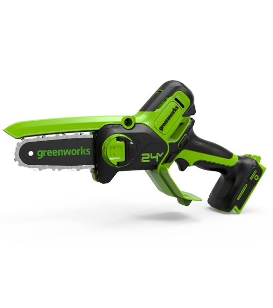 Цепная мини пила GreenWorks G24MCS10K2 аккумуляторная, 24v, 10 см, c АКБ 2АЧ и ЗУ (2008207UA)