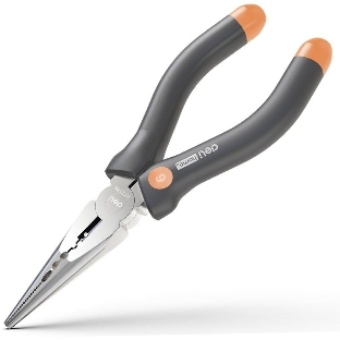 Удлиненные плоскогубцы 'Home Series Gray' Deli HT2106C 160мм, эксклюзивный дизайн, рукоятка из высококачественного софттач пластика