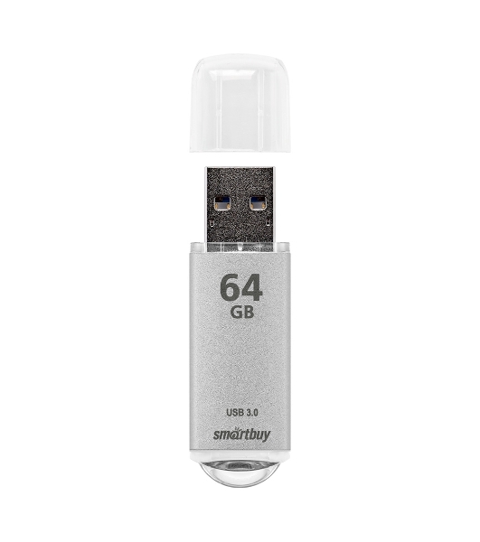 Флешка USB Smartbuy V-CUT SILVER (SB64GbVC-S3), 64Gb, USB 3.0, R/W 75/25, серебристый