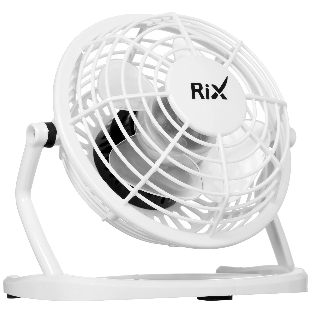 Вентилятор Rix RDF-1500USB белый, настольный, 2.5 Вт, 1 скорость, 10 см