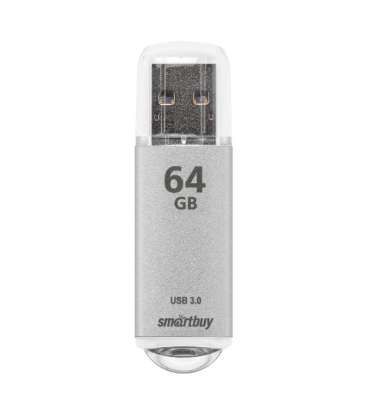 Флешка USB Smartbuy V-CUT SILVER (SB64GbVC-S3), 64Gb, USB 3.0, R/W 75/25, серебристый