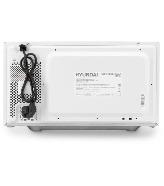 Микроволновая печь Hyundai HYM-M2023 белый/хром, 23 л, 800 Вт, переключатели - поворотный механизм